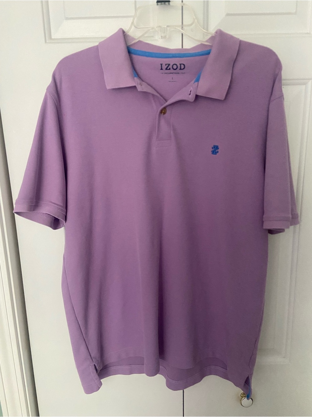 men’s purple izod polo shirt size large